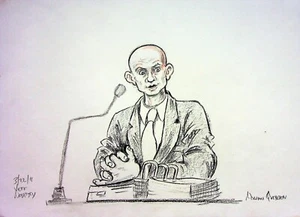 The Trial of Barry Bonds 2011 Signed NORMAN QUEBEDEAU Original Courtroom Art #NQ - Picture 1 of 2