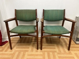 Hans Wegner Jh-515 Teak Armchair Pair for Johannes Hansen mid century modern set - Picture 1 of 17