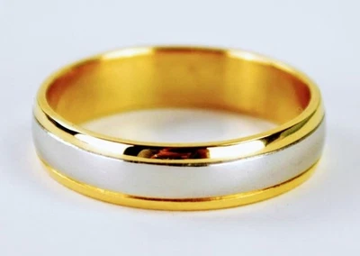 Alianza de Boda Platino Oro Amarillo 18k Talla 6 ANILLO DE DISEÑO POR FREDERICK GOLDMAN FG Foto 1 de 4
