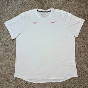 Rafael Nadal Nike 2019 ATP Finals Pariba White Tennis Aeroreact Shirt Mens 2XL - Picture 1 of 10