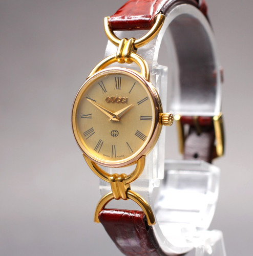 [Quasi Come Nuovo] Orologio Vintage Gucci 6000L 23mm Oro Quadrante Romano Quarzo Donna GIAPPONE
