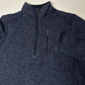 Woolrich Jacket Pullover Sweater Mens Fleece Quarter Zip Blue Size Medium - Picture 1 of 14