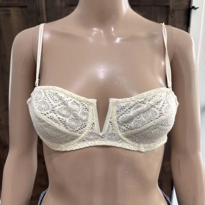 Intimately Free People Bra 34A ivory  Lace Reg or Strapless- EUC - 006 - Image 1 of 4
