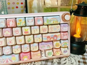 NEW Cute Anime Theme KeyCaps PBT 142 Keys For Cherry MX Keyboard - Picture 1 of 24