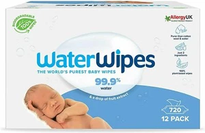 Wassertücher Babytücher 12x60 (720) Packung empfindliches Neugeborenes biologisch abbaubares Set - Bild 1 von 5