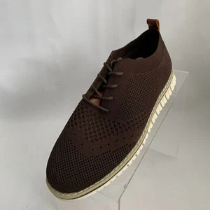Steve Madden Big Boys Mark Oxford Brown Round Wingtip Knit Lace Up Shoes Size 4 - Picture 1 of 10