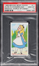 1989 BROOKE BOND FOODS MAGICAL WORLD OF DISNEY ALICE IN WONDERLAND #11 PSA 10