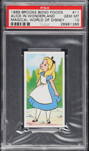 1989 BROOKE BOND FOODS MAGICAL WORLD OF DISNEY ALICE IN WONDERLAND #11 PSA 10
