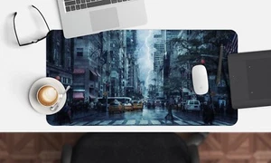 3D Regen Straße 011 Rutschfest Büro Schreibtisch Maus Matte Groß Tastatur Pad - Bild 1 von 7