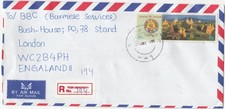 Myanmar: Registered Cover, Yangon University to London, 24 December 2004