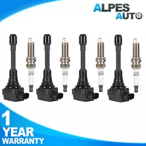 Set(4) Ignition Coils +Spark Plugs UF-549 For Infiniti QX60 Sentra Urvan Versa - Picture 1 of 11