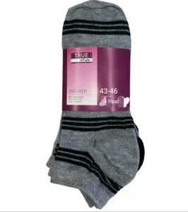 TRUE STYLE Sneaker Socken 4 Paar schwarz und grau Größe 43-46 - Bild 1 von 1