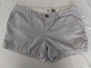 Old marineblau gestreifte Shorts blau weiß lässig Damen Größe 2 - Bild 1 von 8