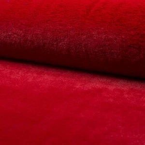 LUXURY Short Plush Super Soft Faux Fur Fabric Material - RED - Picture 1 of 1