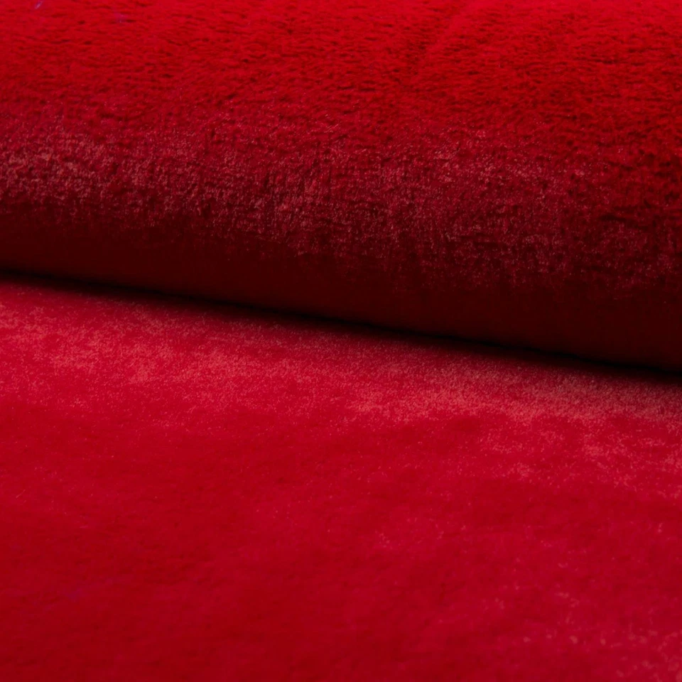 Material de tela de piel sintética súper suave de felpa corta de lujo - ROJO Foto 1 de 1