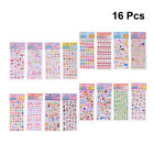  16 Sheets M Child Gift Tag Letter Sticker 3d Alphabet Stickers