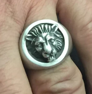 MJG STERLING SILVER HEAVY LION KING RING. BIKER. GUITAR PLAYER. - Picture 1 of 7