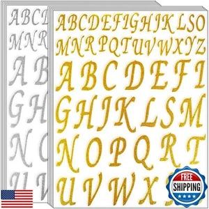 Waynoda 520 Pieces 10 Sheets Glitter Alphabet Letter Stickers,Self Adhesive S - Picture 1 of 5