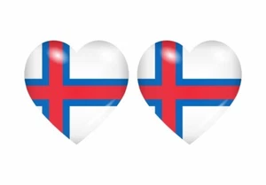 2x Sticker Flag Heart Fo Islands Faroe - Picture 1 of 1