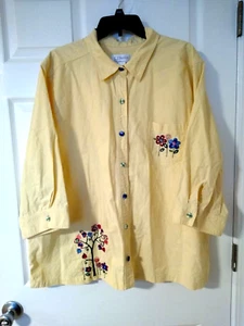 C.J. Banks Linen Blend Jacket Size 3X Pale Yellow (T010K) - Picture 1 of 9