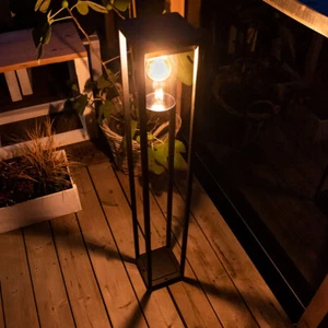 ALU Steh Lampe Garten Wege Beleuchtung Außen Steh Terrassen Hof Leuchte schwarz - Bild 1 von 10