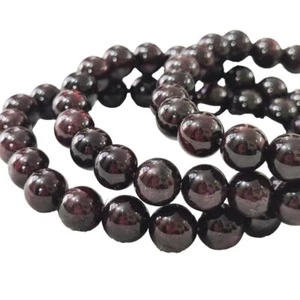 WOMENS BEADS BRACELET NATURAL GARNET BEADS  ELASTIC BAND GIFT MENS BRACELET - Picture 1 of 9