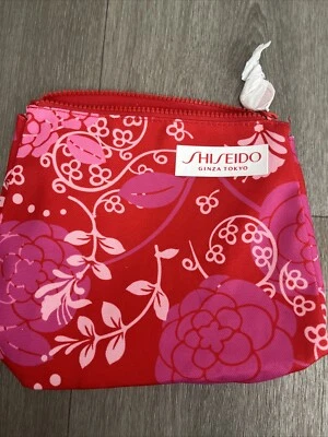 SHISEIDO Ginza Tokyo Red Glam Makeup Zipper Cosmetic Bag New - Image 1 of 3