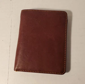 Tony Perotti Brown Leather Bifold Wallet Italy 4 1/8 x3 1/4 in. - Picture 1 of 6