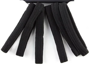 6 bandas elásticas planas anchas para cabello grueso no metálicas cola de caballo negras - Imagen 1 de 6