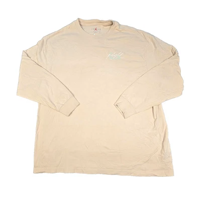 Jordan Shirt men 2XLARGE Beige Flight Heritage '85 Long Sleeve cotton Size 2XL - image 1 of 4
