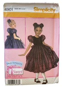 Simplicity 4901 Girls Dress Sewing Pattern Size 3-6 2004 UNCUT FF - Picture 1 of 2