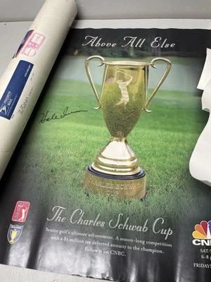 黑尔·欧文亲笔签名签名高尔夫海报 W 美巡赛真品证书 查尔斯·斯瓦布杯 2001  — 第 1/4 张图片