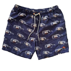 Tommy Bahama Relax Large 6" Herren Badehose Ship in a Bottle Print Navy Blau - Bild 1 von 13