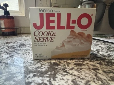 Jello Lemon Cook N Serve Pudín Caja De Colección Grande Utilería Publicidad Decoración  Foto 1 de 2