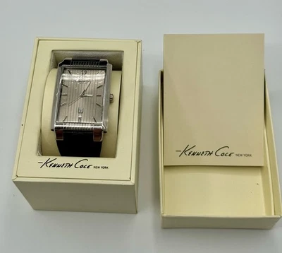 Reloj Pulsera Kenneth Cole New York Hombre KC-1771 Vestido Fecha Cuero Cuarzo 33mm Foto 1 de 4