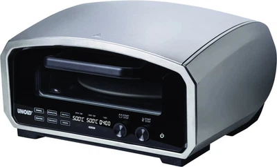 Pizzaofen elektrisch 2100W 500°C rotierender Stein 33cm Timer Edelstahl - Bild 1 von 3