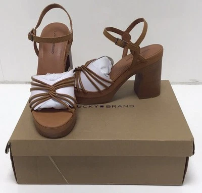 Sandalias de plataforma para mujer Lucky Brand Cognac Ismene talla 8 en coñac Foto 1 de 4