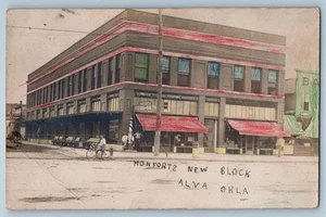 c1910's Monforts New Block Bicycle Alva Oklahoma OK RPPC Photo Antique Postcard - Picture 1 of 2