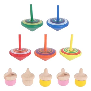 10pcs Funny Tops Toy Wooden Children Toddler Toys(Random Color) Wooden Tops - Foto 1 di 12