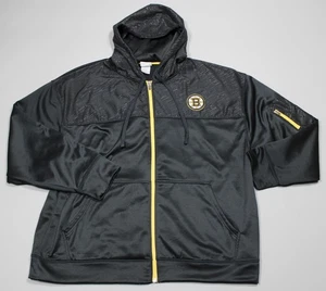 Boston Bruins Jacket Mens 2XL Black Yellow NHL Hockey Full Zip Hooded Polyester - Picture 1 of 8