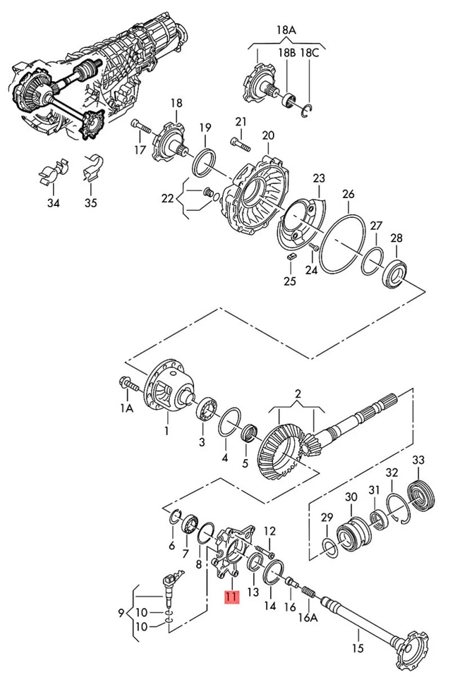 Cubierta Original AUDI VW SKODA A4 Avant quattro Para Eje Diferencial 01V409131 Foto 1 de 1