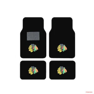 New 4pc NHL Chicago Blackhawks Car Truck Front Rear / Back Carpet Floor Mats Set - Picture 1 of 3
