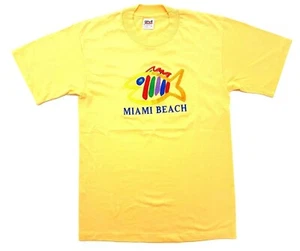 Camiseta de Colección Miami Beach Bordada Pescado Melocotón Talla M Camiseta Puntada Única - Imagen 1 de 10