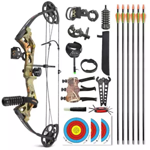 10-30lbs Compound Bow Kit Teens Youth Gift Archery Target Practice Safe - Picture 1 of 10