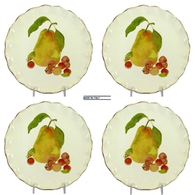 NUEVO Juego de Platos de Ensalada Caja y Barril Fruta de Cosecha 7.5" 4 Peras Italia 516-892 Foto 1 de 4
