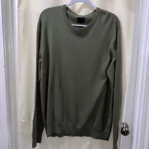 14th & Union Baumwolle Kaschmir Pullover Olivgrün Rundhals Herren XL Freizeit - Bild 1 von 5