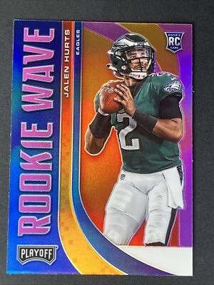Jalen Hurts, Pink PRIZM, Rookie Wave, 2020 Panini NFL Playoff, #RW-22, Eagles - Image 1 of 2