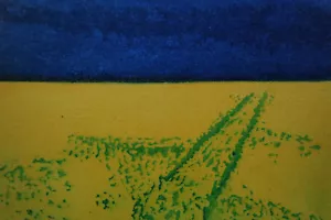 Aquatinta-Radierung „Rapsfeld II“, Originaldruck, signiert T. Ehmke, 2024 - Bild 1 von 4