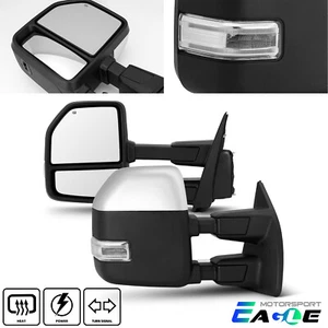 Fit 08-16 Ford F250/F350/F450 Chrome Towing Mirrors Power Heated+LED Signal Lamp - Bild 1 von 9