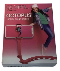 DigiPower Go Viral 20in Octopus Tenticle Suction Cup SmartPhone Holder RED - Picture 1 of 3